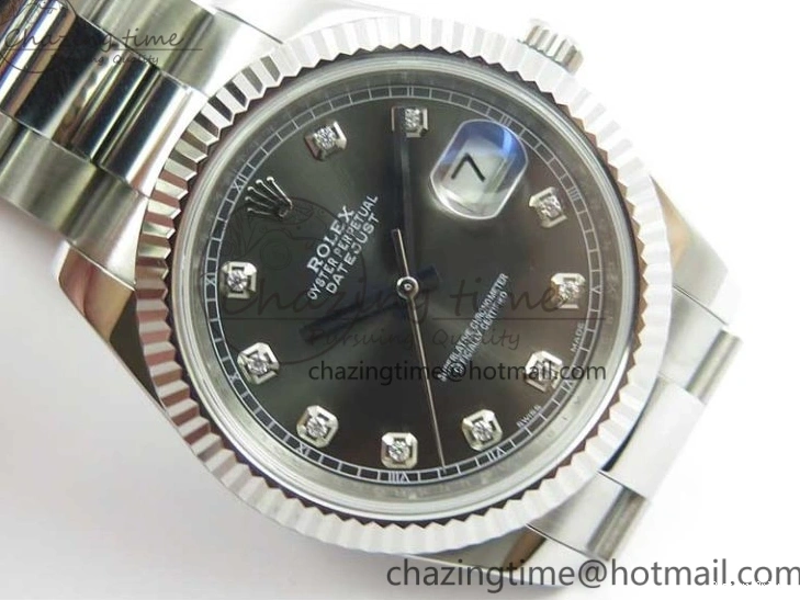 0506 DateJust 126334 SS Noob 1:1 904L Best Edition Gray Dial Diamond on Oyster Bracelet A MultiPurpose 3167